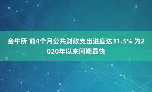 金牛所 前4个月公共财政支出进度达31.5% 为2020年以来同期最快