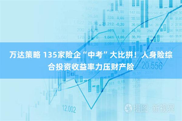万达策略 135家险企“中考”大比拼！人身险综合投资收益率力压财产险