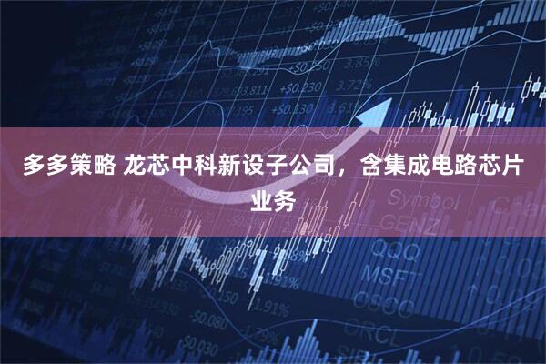 多多策略 龙芯中科新设子公司，含集成电路芯片业务